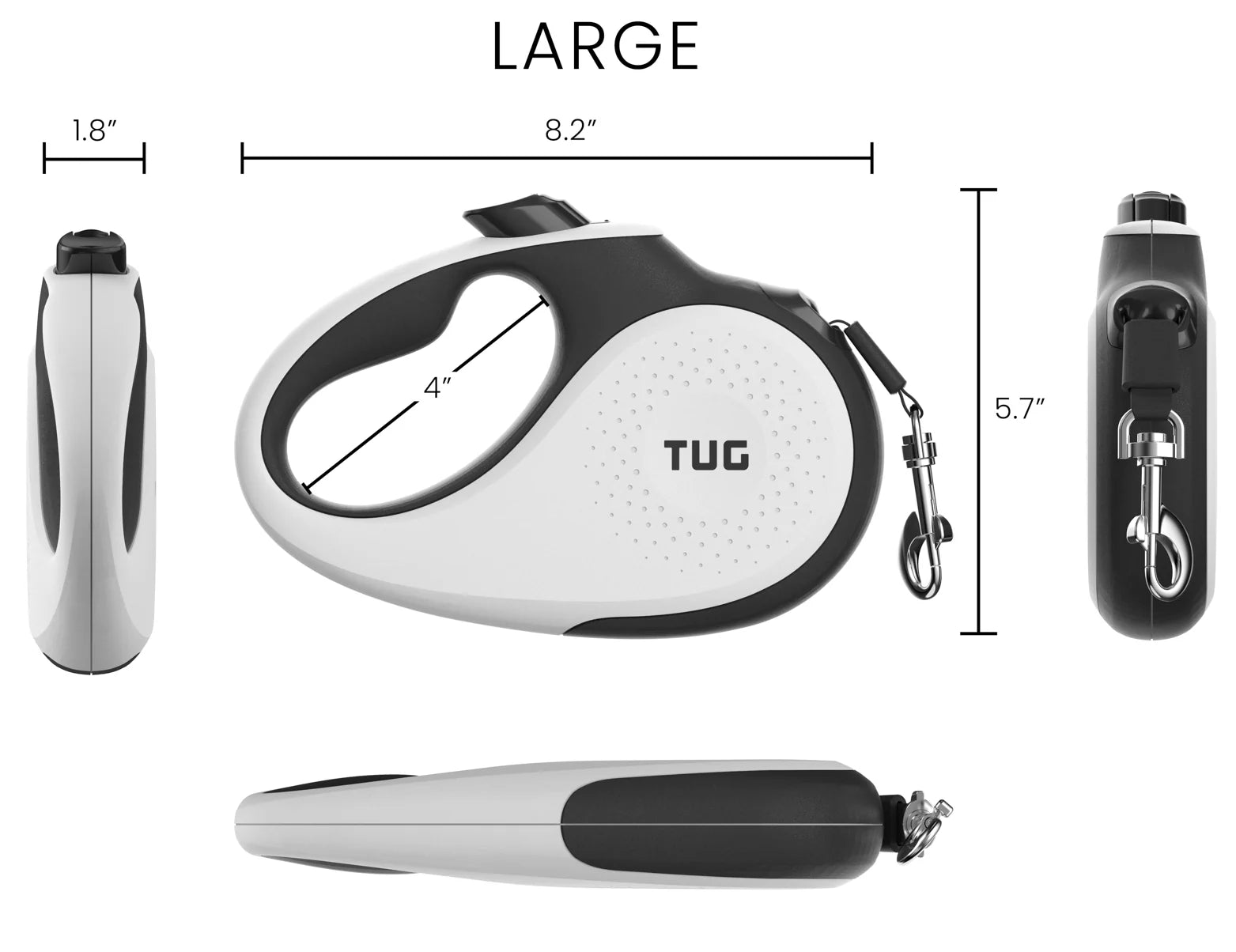 TUG 360° Tangle-Free Retractable Dog Leash - One-Handed Control with Anti-Slip Grip