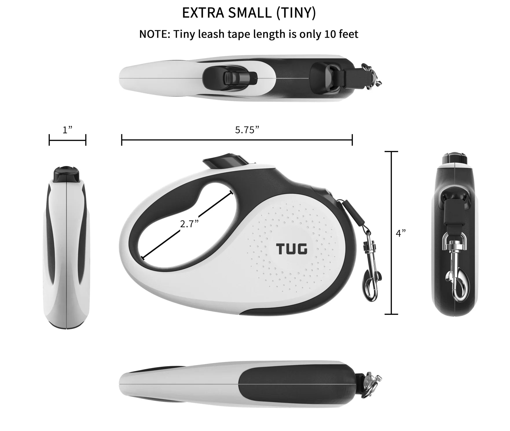 TUG 360° Tangle-Free Retractable Dog Leash - One-Handed Control with Anti-Slip Grip