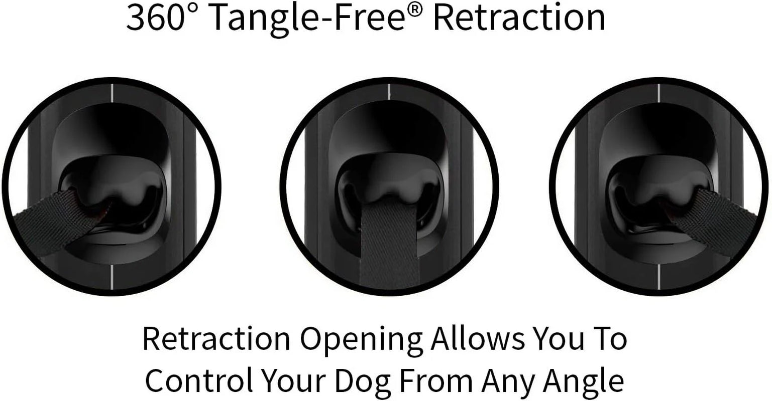 TUG 360° Tangle-Free Retractable Dog Leash - One-Handed Control with Anti-Slip Grip