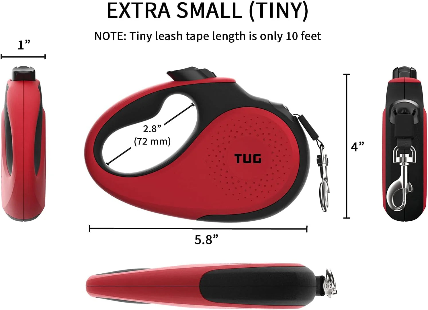 TUG 360° Tangle-Free Retractable Dog Leash - One-Handed Control with Anti-Slip Grip
