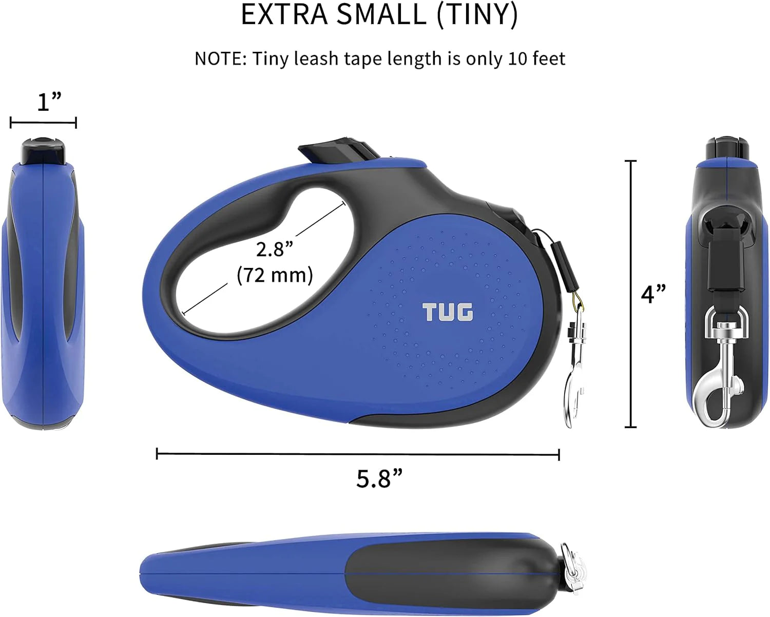 TUG 360° Tangle-Free Retractable Dog Leash - One-Handed Control with Anti-Slip Grip