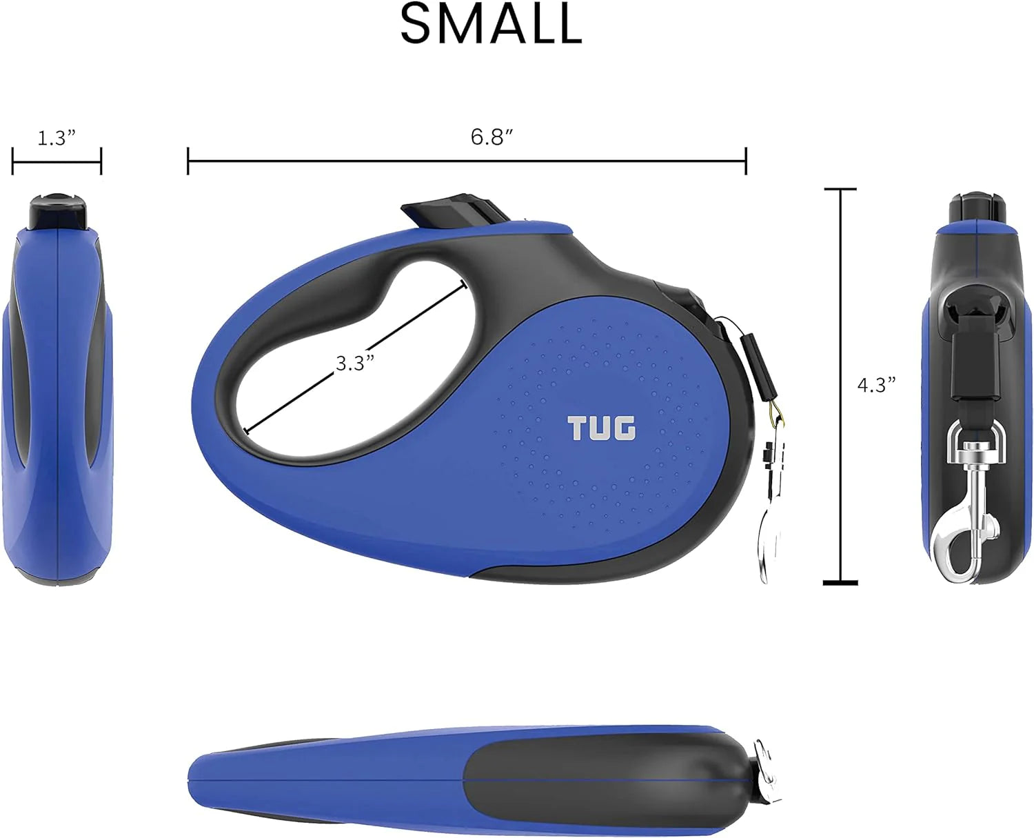 TUG 360° Tangle-Free Retractable Dog Leash - One-Handed Control with Anti-Slip Grip