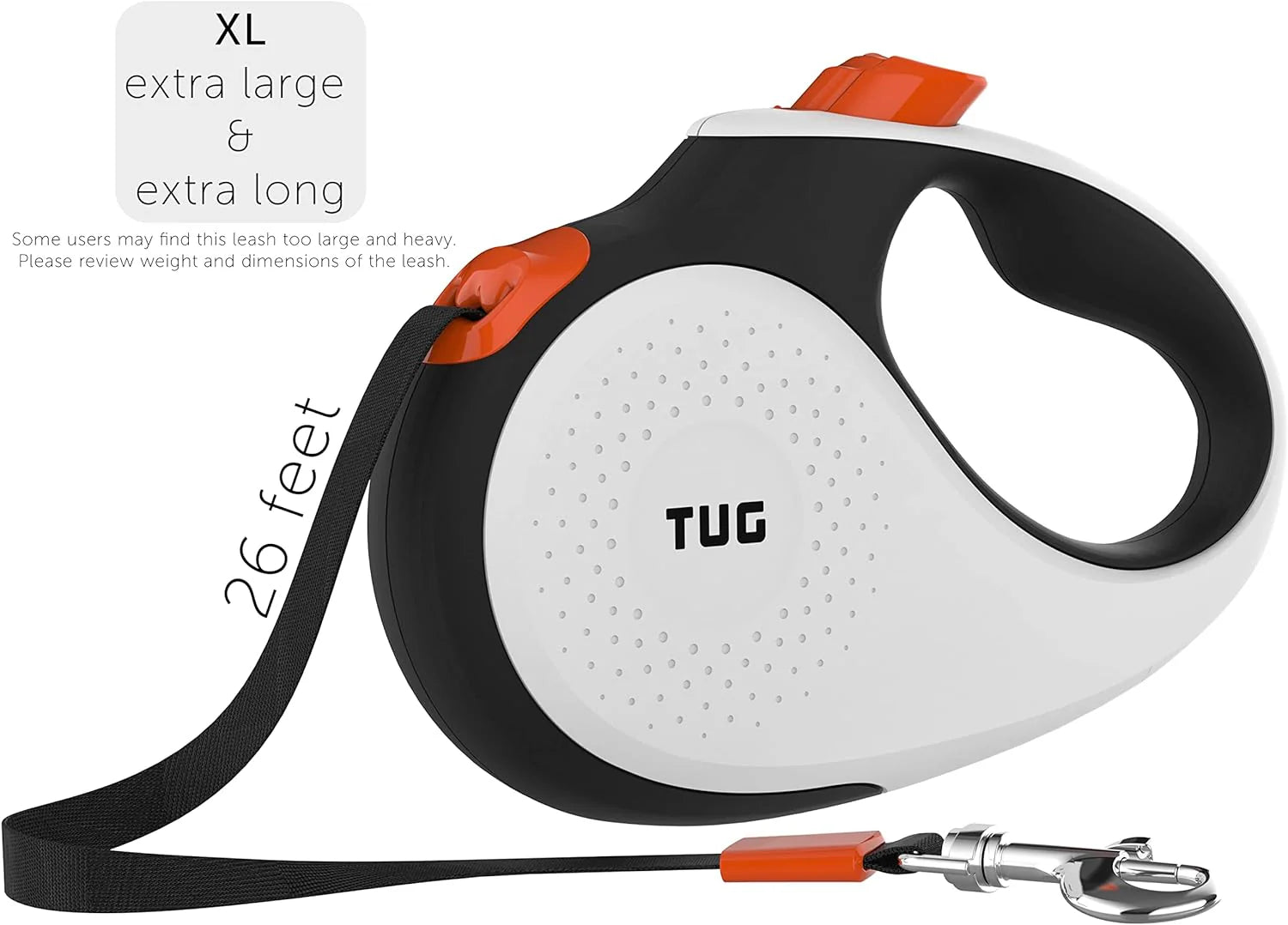 TUG 360° Tangle-Free Retractable Dog Leash - One-Handed Control with Anti-Slip Grip