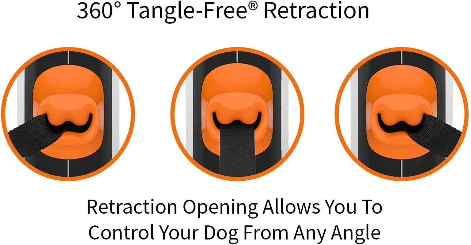 TUG 360° Tangle-Free Retractable Dog Leash - One-Handed Control with Anti-Slip Grip