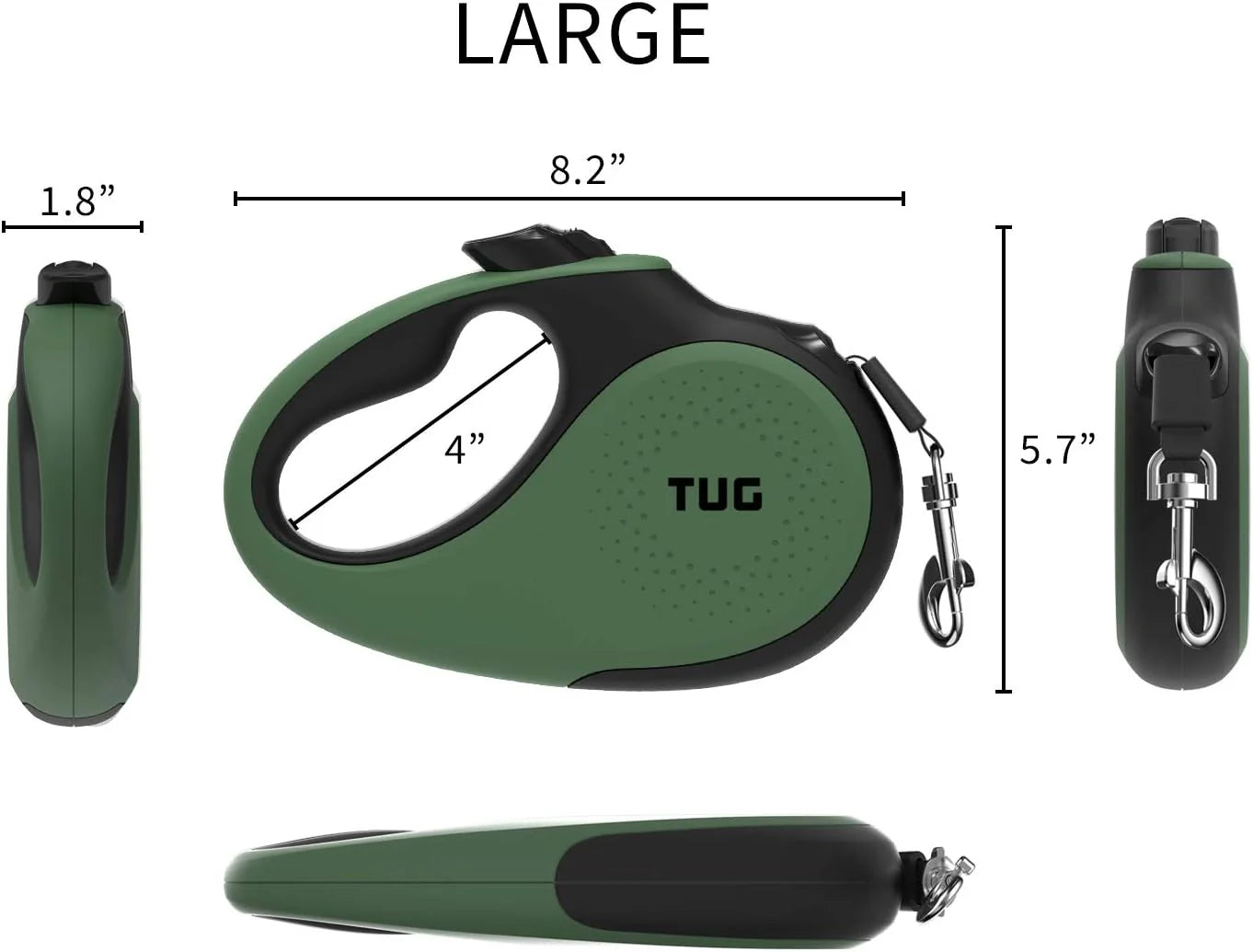 TUG 360° Tangle-Free Retractable Dog Leash - One-Handed Control with Anti-Slip Grip