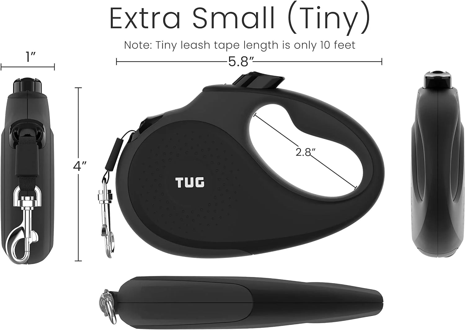 TUG 360° Tangle-Free Retractable Dog Leash - One-Handed Control with Anti-Slip Grip