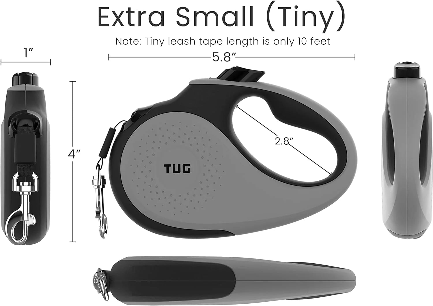 TUG 360° Tangle-Free Retractable Dog Leash - One-Handed Control with Anti-Slip Grip