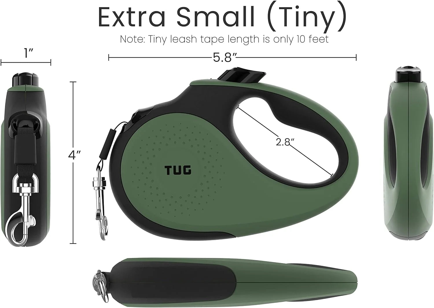 TUG 360° Tangle-Free Retractable Dog Leash - One-Handed Control with Anti-Slip Grip