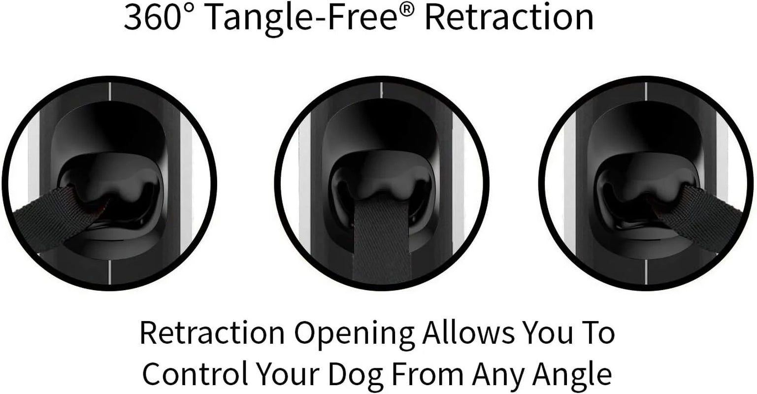 TUG 360° Tangle-Free Retractable Dog Leash - One-Handed Control with Anti-Slip Grip
